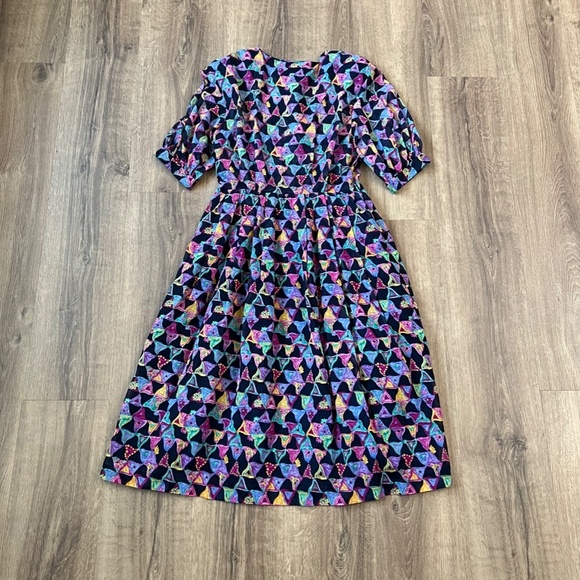 Vintage Loris Azzaro Graphic Print Dress Sz S - Picture 13 of 15